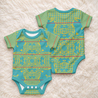 Green Hearts Crown Traditional Geometry Baby Onesie Seanamarena Basotho Blanket Inspired