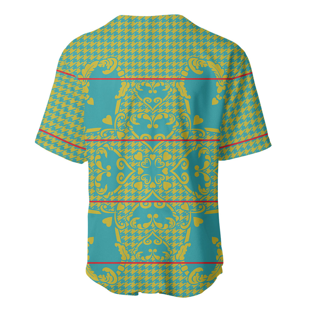 Green Hearts Crown Traditional Geometry Baseball Jersey Seanamarena Basotho Blanket Inspired