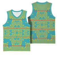 Green Hearts Crown Traditional Geometry Basketball Jersey Seanamarena Basotho Blanket Inspired