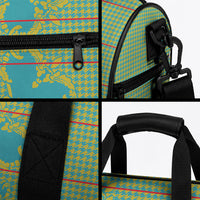 Green Hearts Crown Traditional Geometry Duffle Bag Seanamarena Basotho Blanket Inspired