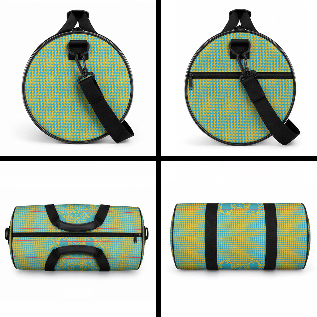 Green Hearts Crown Traditional Geometry Duffle Bag Seanamarena Basotho Blanket Inspired