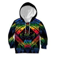 Tonga LGBT Kid Hoodie Love Is Love Ngatu Rainbow Water Color - Wonder Print Shop