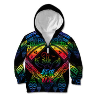 Tonga LGBT Kid Hoodie Love Is Love Ngatu Rainbow Water Color - Wonder Print Shop
