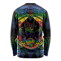 Tonga LGBT Long Sleeve Shirt Love Is Love Ngatu Rainbow Water Color - Wonder Print Shop