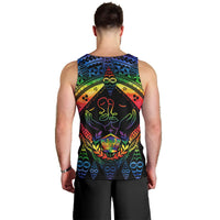 Tonga LGBT Men Tank Top Love Is Love Ngatu Rainbow Water Color - Wonder Print Shop