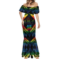 Tonga LGBT Mermaid Dress Love Is Love Ngatu Rainbow Water Color - Wonder Print Shop