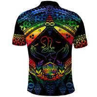 Tonga LGBT Polo Shirt Love Is Love Ngatu Rainbow Water Color - Wonder Print Shop