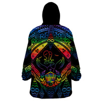 Tonga LGBT Wearable Blanket Hoodie Love Is Love Ngatu Rainbow Water Color - Wonder Print Shop