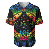 Personalised Tonga LGBT Baseball Jersey Love Is Love Ngatu Rainbow Water Color LT9 - Wonder Print Shop