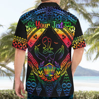 Personalised Tonga LGBT Hawaiian Shirt Love Is Love Ngatu Rainbow Water Color - Wonder Print Shop