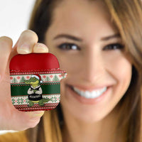Funny Christmas Alligator Santa AirPods Case Knitted Pattern - Wonder Print Shop