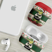 Funny Christmas Alligator Santa AirPods Case Knitted Pattern - Wonder Print Shop