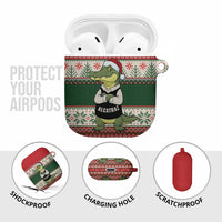 Funny Christmas Alligator Santa AirPods Case Knitted Pattern - Wonder Print Shop