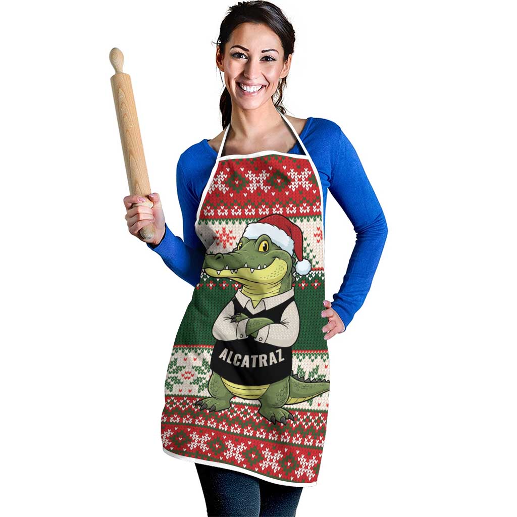 Funny Christmas Alligator Santa Apron Knitted Pattern - Wonder Print Shop