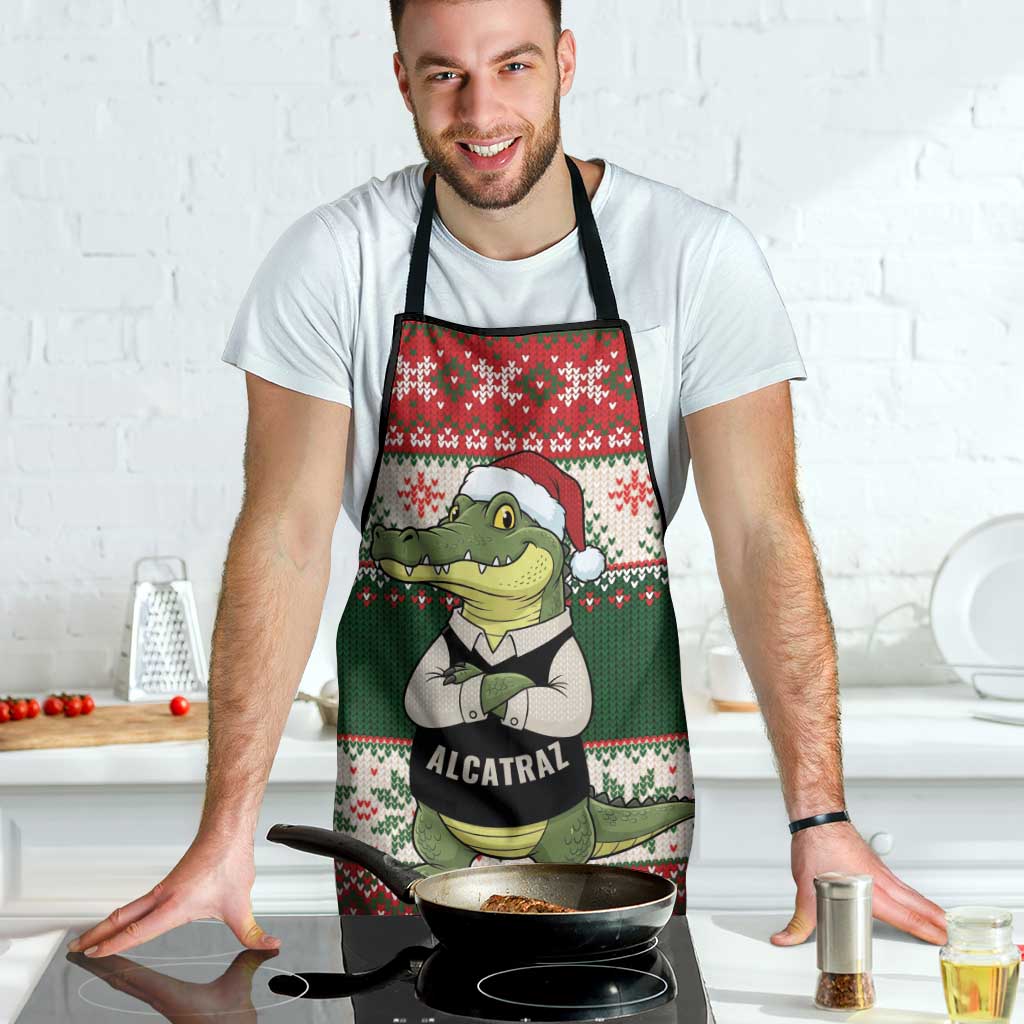 Funny Christmas Alligator Santa Apron Knitted Pattern - Wonder Print Shop