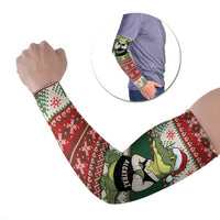 Funny Christmas Alligator Santa Arm Sleeves Knitted Pattern - Wonder Print Shop