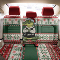 Funny Christmas Alligator Santa Back Car Seat Cover Knitted Pattern - Wonder Print Shop