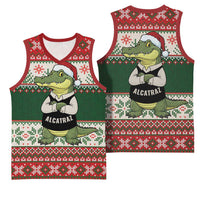Funny Christmas Alligator Santa Basketball Jersey Knitted Pattern - Wonder Print Shop