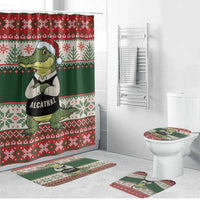 Funny Christmas Alligator Santa Bathroom Set Knitted Pattern - Wonder Print Shop