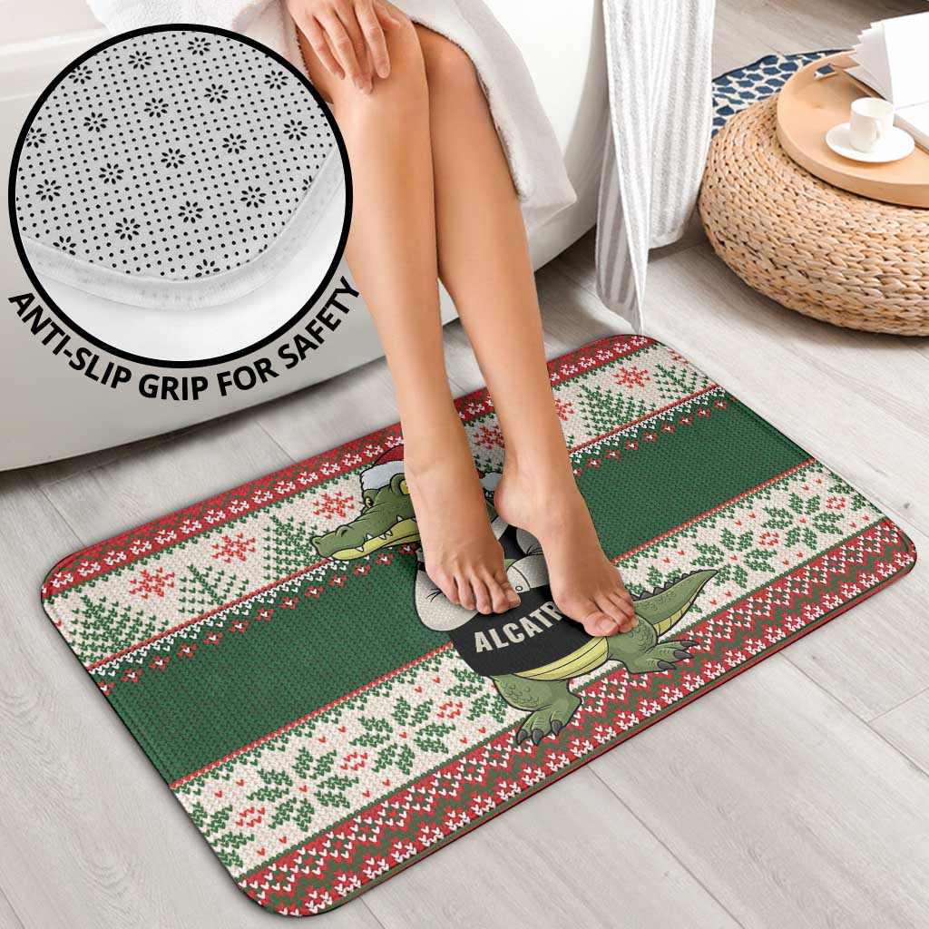 Funny Christmas Alligator Santa Bathroom Set Knitted Pattern - Wonder Print Shop