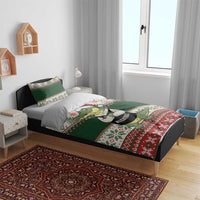 Funny Christmas Alligator Santa Bedding Set Knitted Pattern - Wonder Print Shop