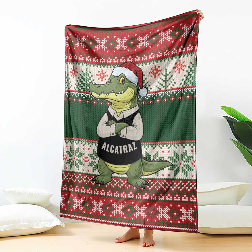 Funny Christmas Alligator Santa Blanket Knitted Pattern - Wonder Print Shop