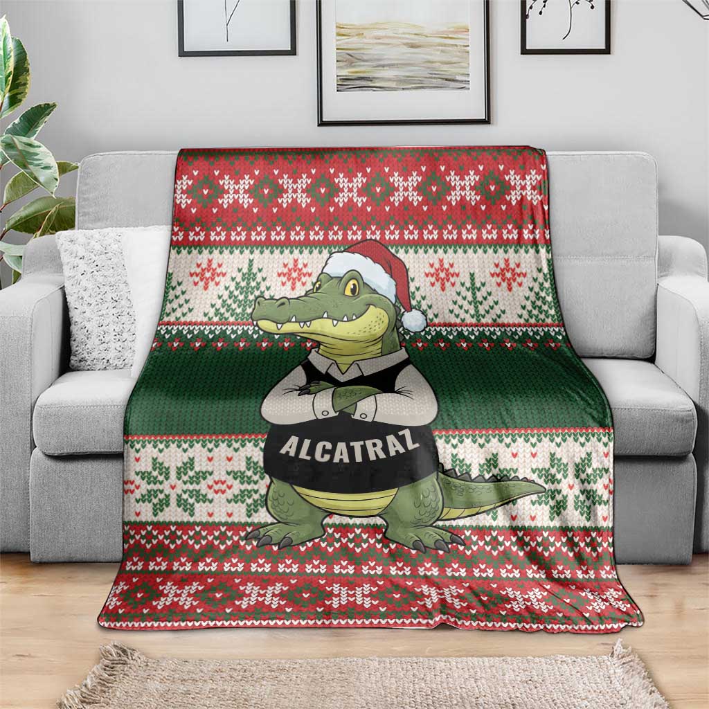 Funny Christmas Alligator Santa Blanket Knitted Pattern - Wonder Print Shop