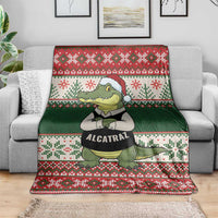 Funny Christmas Alligator Santa Blanket Knitted Pattern - Wonder Print Shop