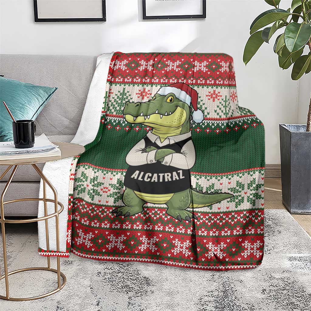 Funny Christmas Alligator Santa Blanket Knitted Pattern - Wonder Print Shop