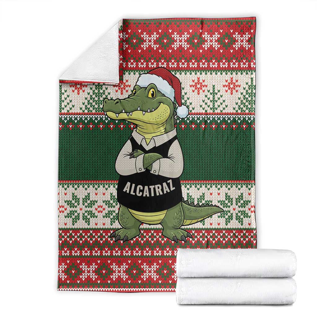 Funny Christmas Alligator Santa Blanket Knitted Pattern - Wonder Print Shop