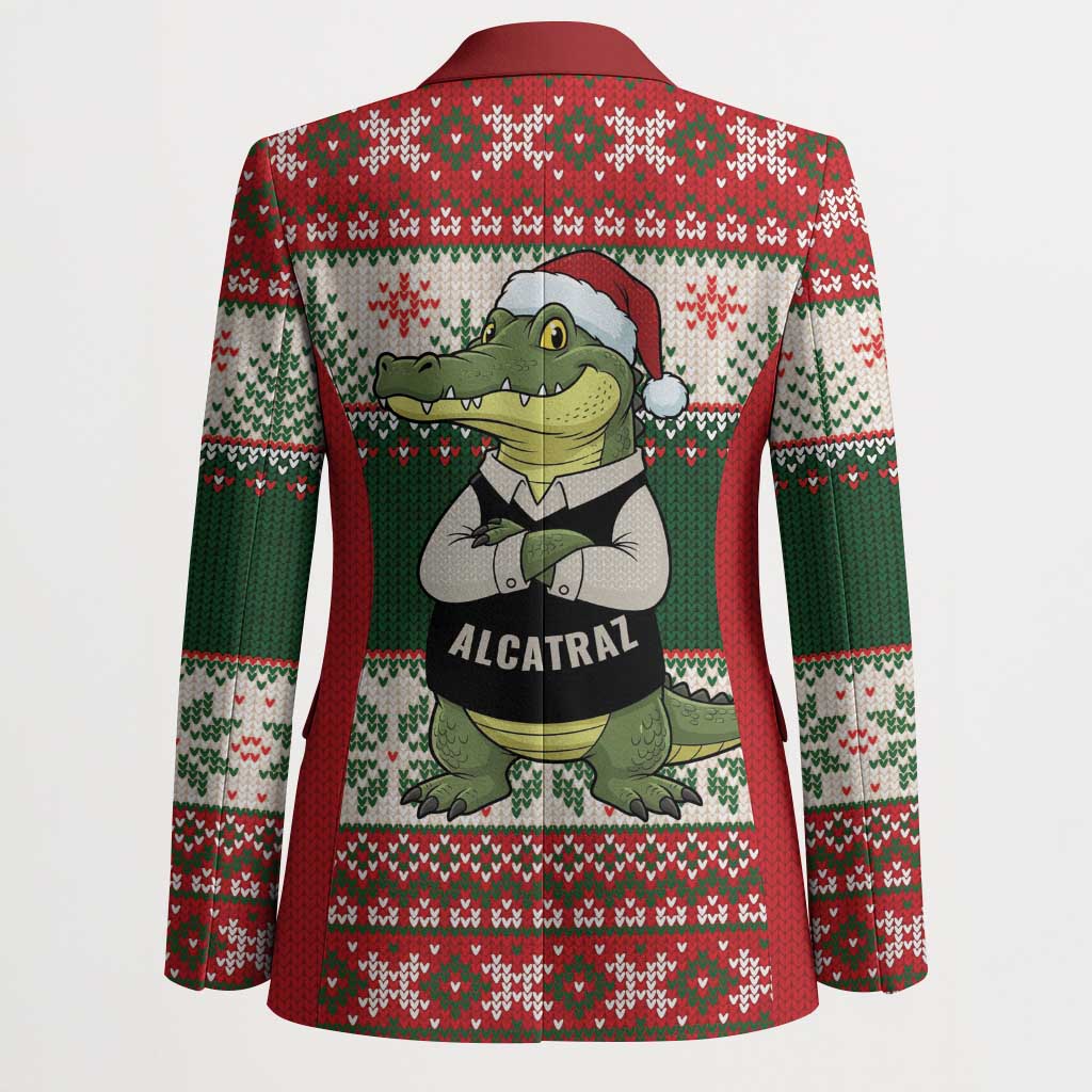 Funny Christmas Alligator Santa Blazer Knitted Pattern - Wonder Print Shop