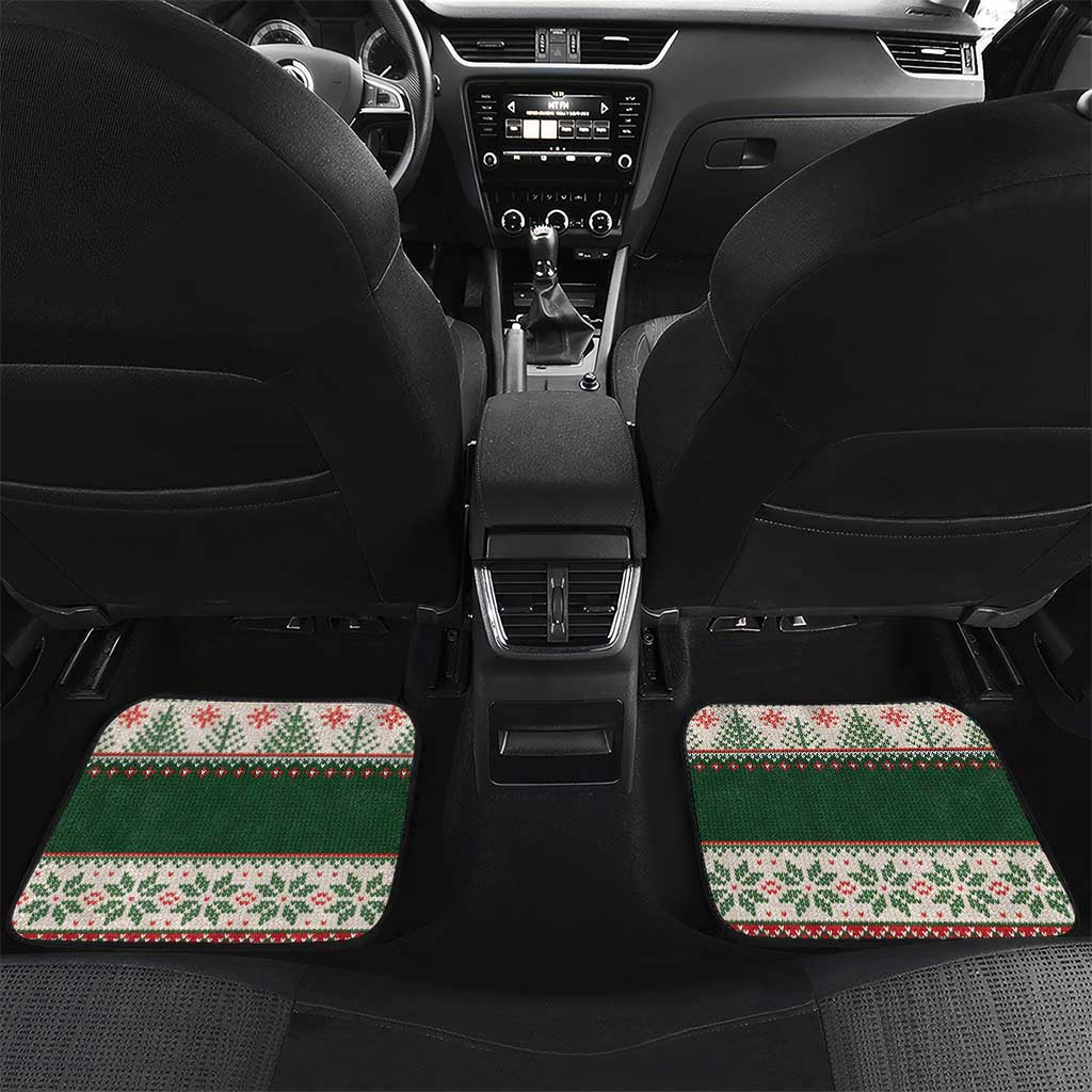 Funny Christmas Alligator Santa Car Mats Knitted Pattern - Wonder Print Shop