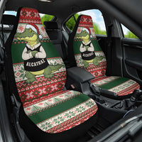 Funny Christmas Alligator Santa Car Seat Cover Knitted Pattern - Wonder Print Shop