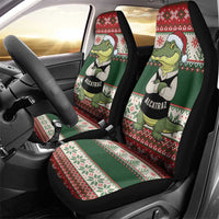 Funny Christmas Alligator Santa Car Seat Cover Knitted Pattern - Wonder Print Shop