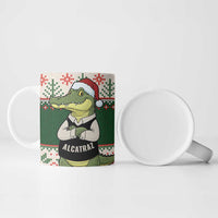 Funny Christmas Alligator Santa Ceramic Mug Knitted Pattern - Wonder Print Shop