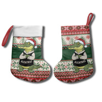 Funny Christmas Alligator Santa Christmas Stocking Knitted Pattern - Wonder Print Shop