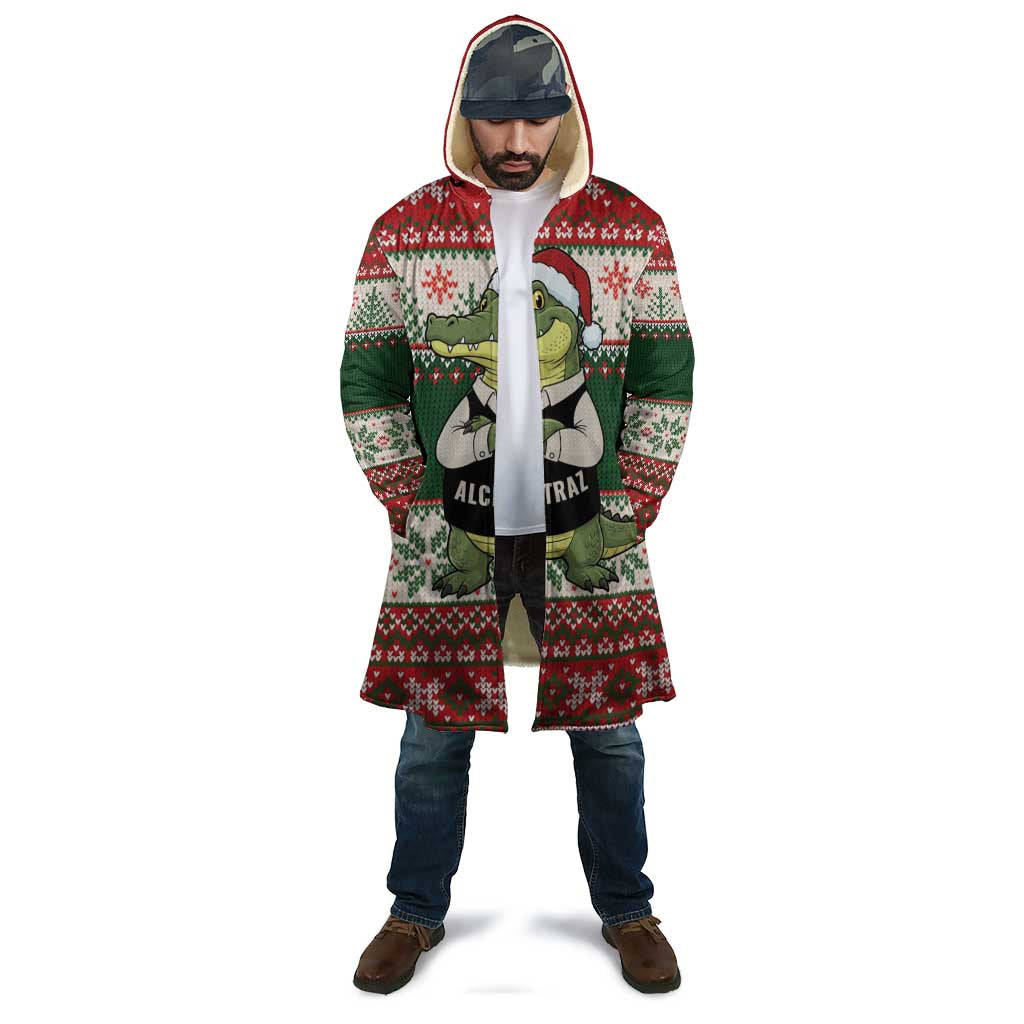 Funny Christmas Alligator Santa Cloak Knitted Pattern - Wonder Print Shop
