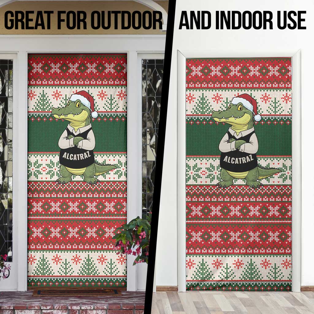Funny Christmas Alligator Santa Door Cover Knitted Pattern - Wonder Print Shop