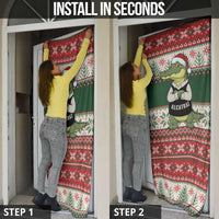 Funny Christmas Alligator Santa Door Cover Knitted Pattern - Wonder Print Shop