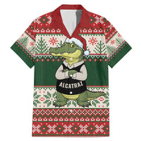 Funny Christmas Alligator Santa Family Matching Mermaid Dress and Hawaiian Shirt Knitted Pattern - Wonder Print Shop