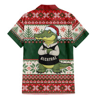 Funny Christmas Alligator Santa Family Matching Mermaid Dress and Hawaiian Shirt Knitted Pattern - Wonder Print Shop
