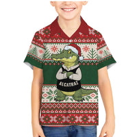 Funny Christmas Alligator Santa Family Matching Mermaid Dress and Hawaiian Shirt Knitted Pattern - Wonder Print Shop