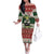 Funny Christmas Alligator Santa Family Matching Off The Shoulder Long Sleeve Dress and Hawaiian Shirt Knitted Pattern - Wonder Print Shop