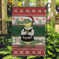 Funny Christmas Alligator Santa Garden Flag Knitted Pattern - Wonder Print Shop