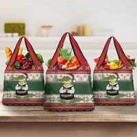 Funny Christmas Alligator Santa Grocery Bag Knitted Pattern - Wonder Print Shop