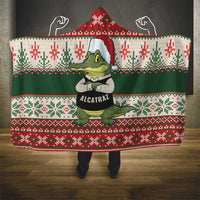 Funny Christmas Alligator Santa Hooded Blanket Knitted Pattern - Wonder Print Shop