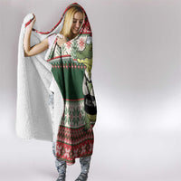 Funny Christmas Alligator Santa Hooded Blanket Knitted Pattern - Wonder Print Shop