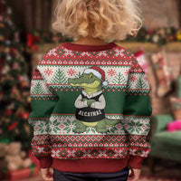 Funny Christmas Alligator Santa Kid Ugly Christmas Sweater Knitted Pattern - Wonder Print Shop