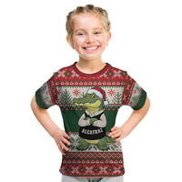 Funny Christmas Alligator Santa Kid T Shirt Knitted Pattern - Wonder Print Shop