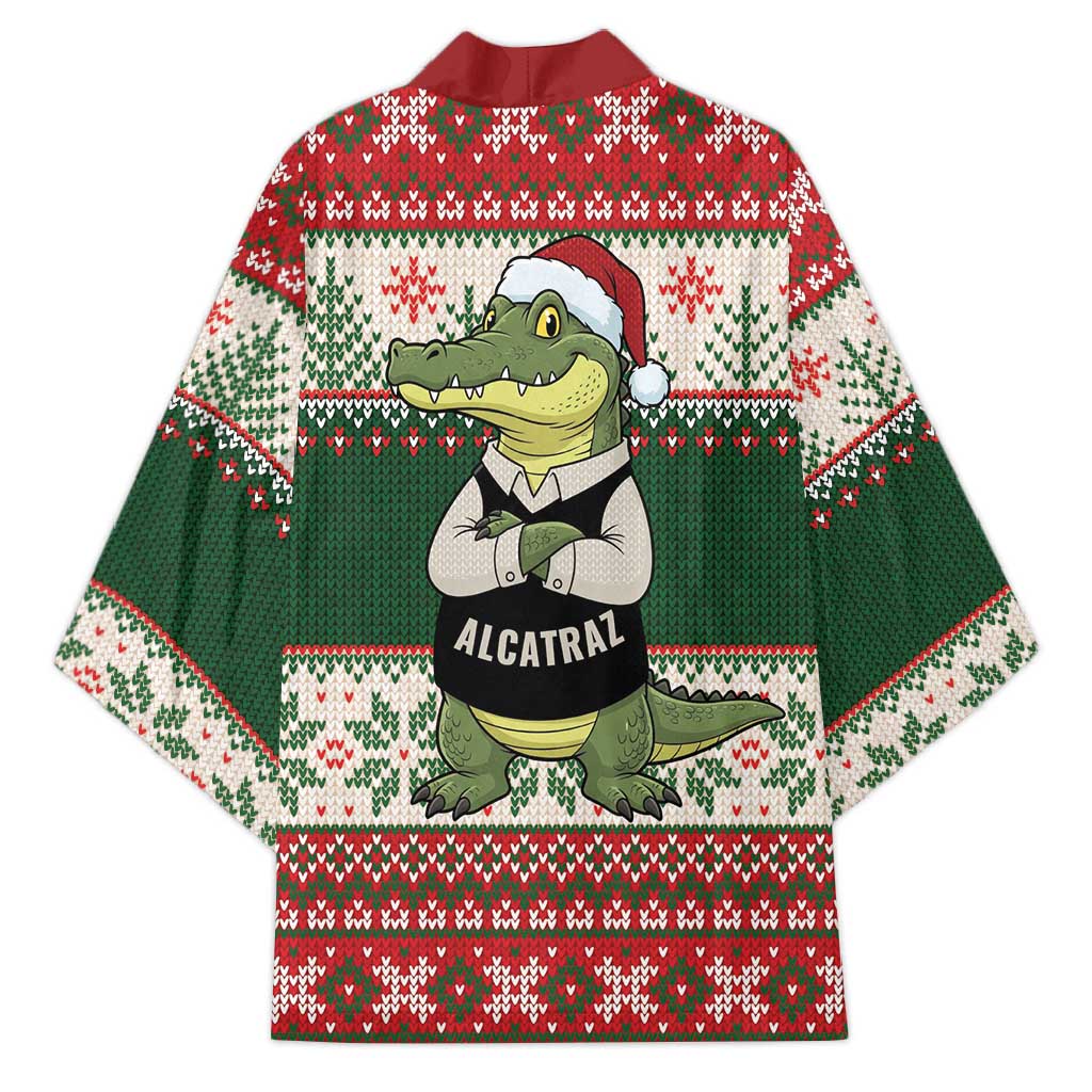 Funny Christmas Alligator Santa Kimono Knitted Pattern - Wonder Print Shop